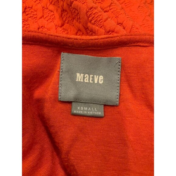 Maeve Anthropologie Orange Geometric Textured Sleeveless Dress, Size XS - Picture 9 of 9